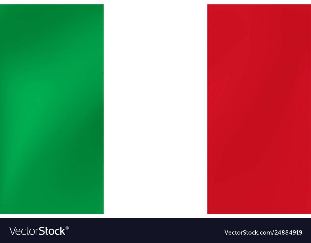 Vector national flag of Italy. Beautiful illustration with wavy texture.